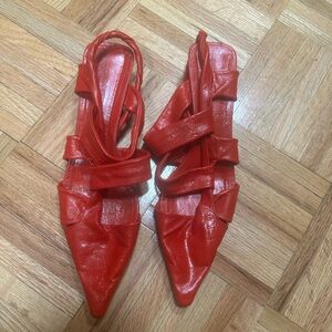 Bottega Veneta Red Women's Flats
